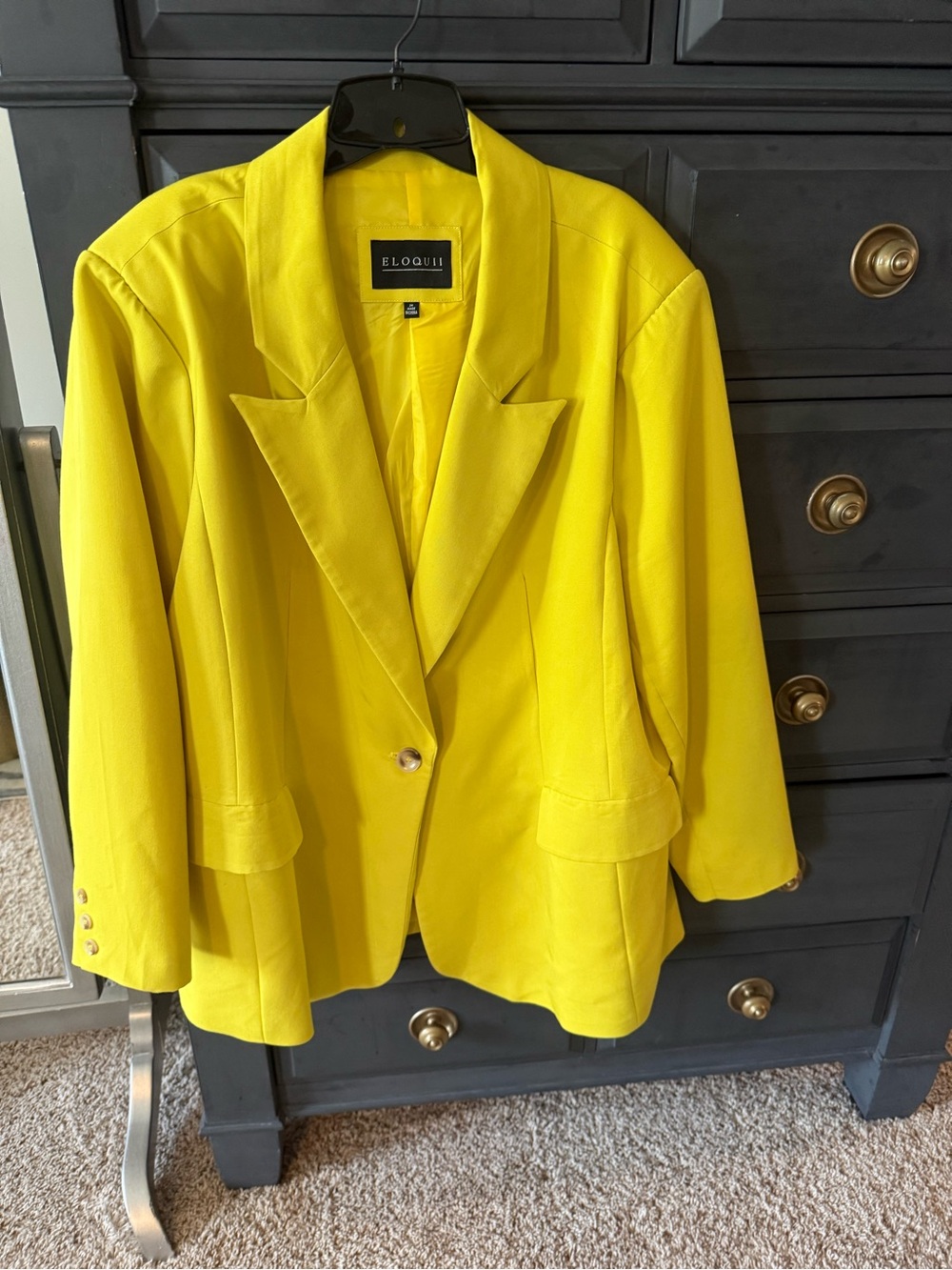 Eloquii Vibrant Green Notched Lapel Blazer Size 24